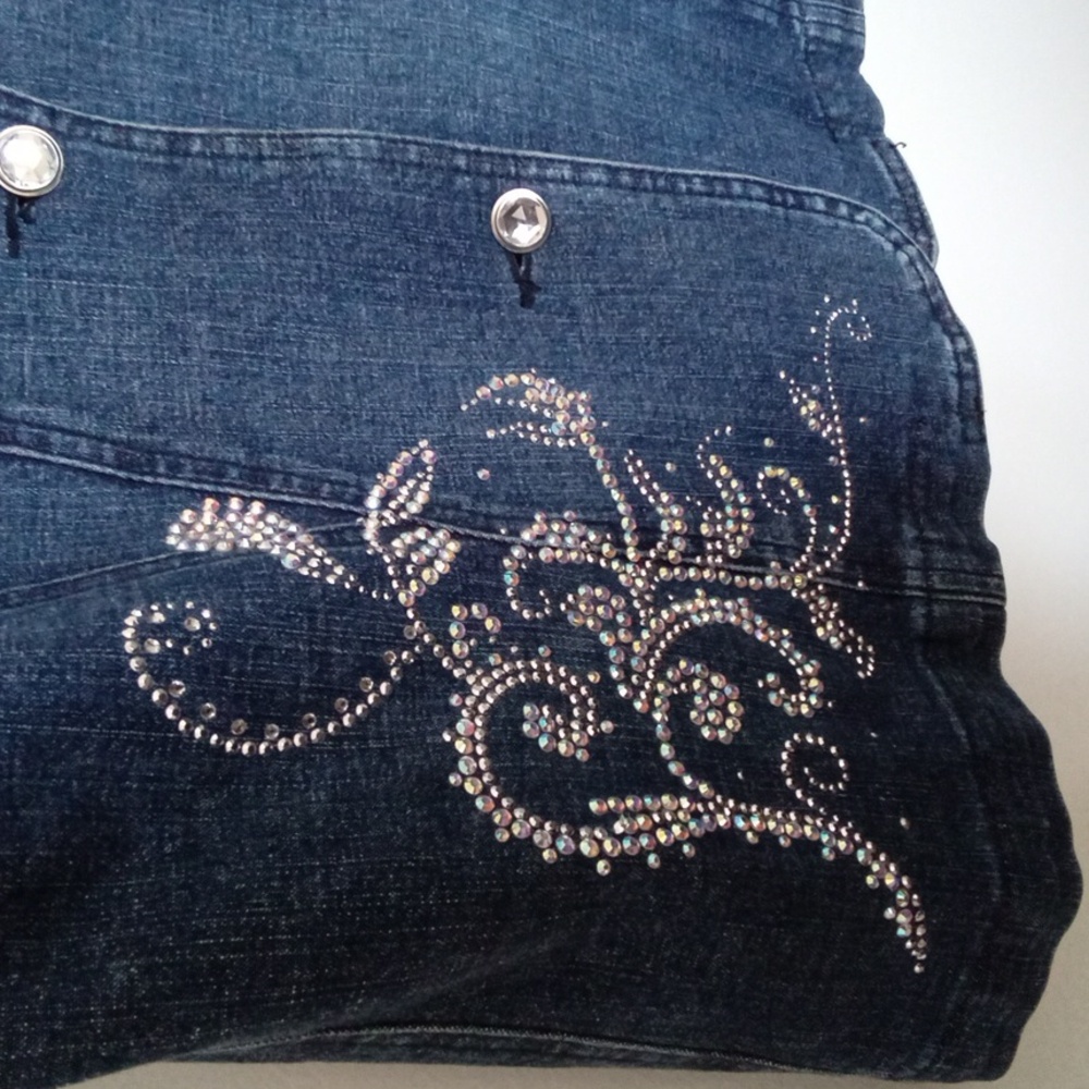 Katina Marie Women's Upstyled Denim Vest with Rhinestone Embellishments Medium - Picture 5 of 10